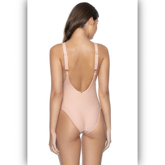 PilyQ Swimsuit Hailey One Piece low scooped neckline Open Back Small - Picture 2 of 10